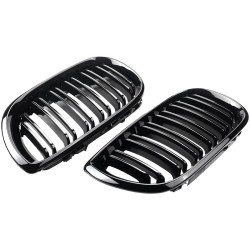 Gloss Black Double Slotted M Style Grille for BMW 128i, 135i